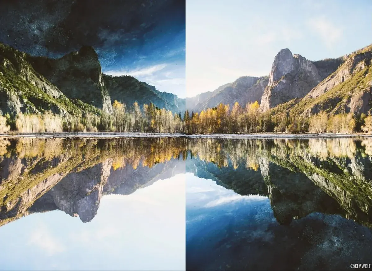 Yosemite Galaxy, flipped so the riverbed reads as stars